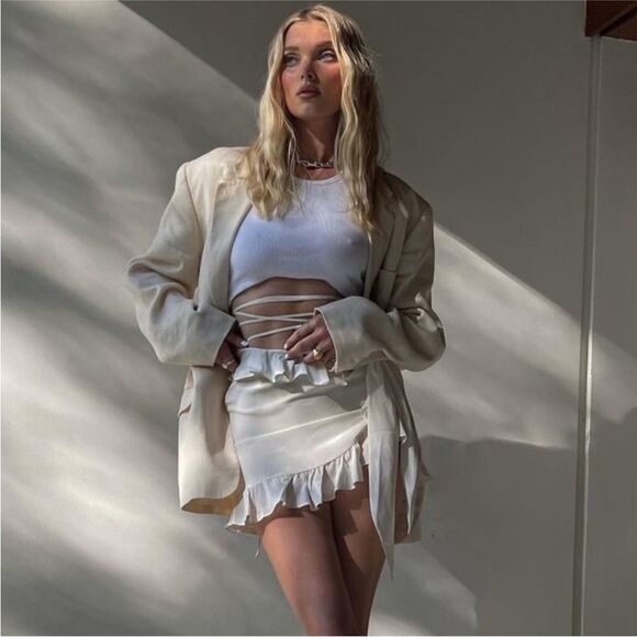 NEW Orseund Iris Silk Ruffle Mini Skirt - Picture 7 of 13